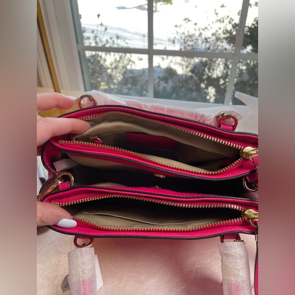 Coach NWT Madison Saffiano Leather Mini Christie Carryall in Pink Ruby - Picture 9 of 16